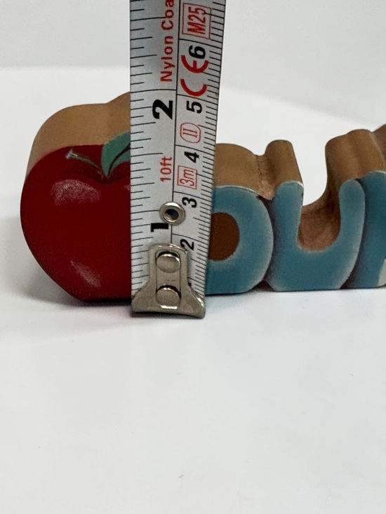 Vintage 1992 Wooden Country W/ Apple Cutout Small Table Top Decor EUC 4.75” x 2” - Picture 13 of 13